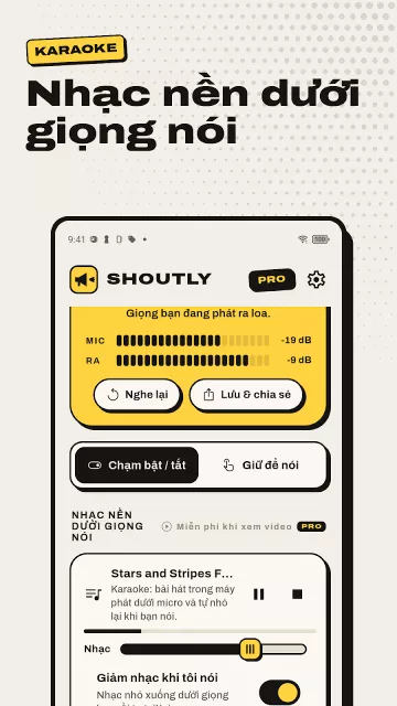 Màn hình ứng dụng Shoutly