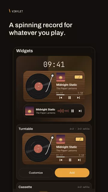Màn hình ứng dụng Vinylet