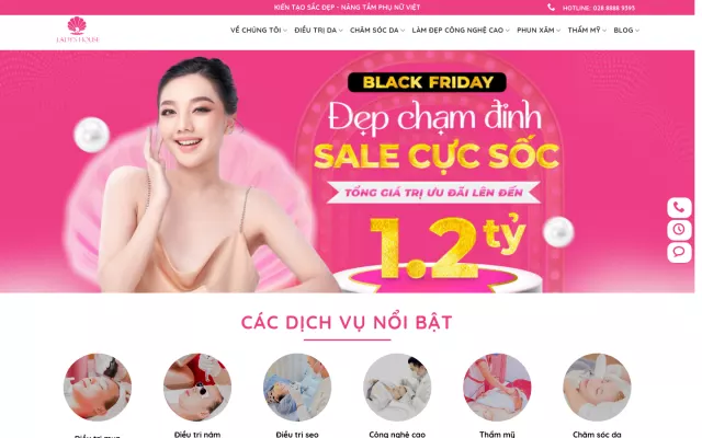 Giao diện Lady's House Spa — Website Spa & Clinic