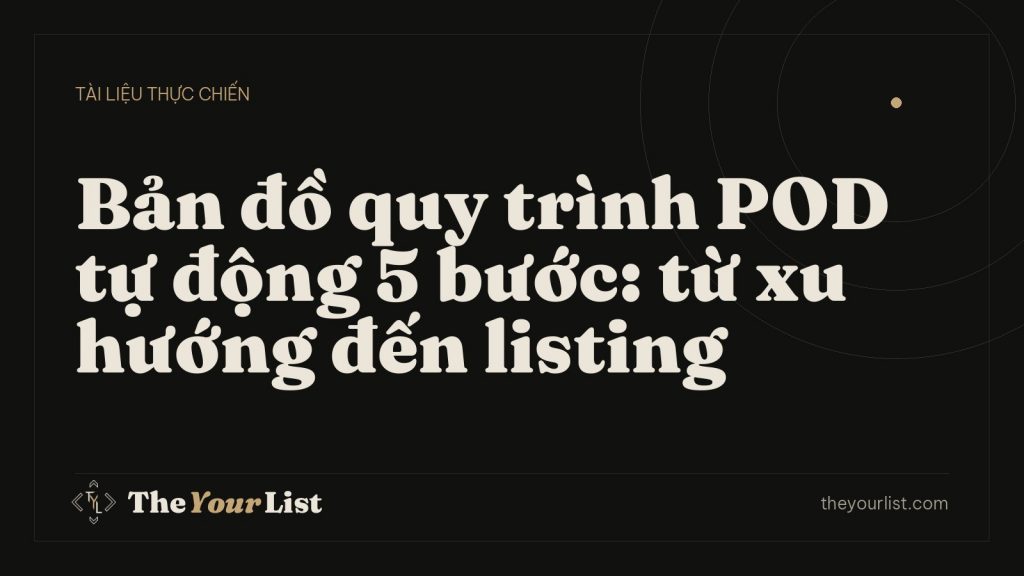 Bản đồ quy trình POD tự động 5 bước: từ xu hướng đến listing
