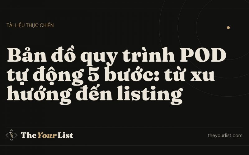 Bản đồ quy trình POD tự động 5 bước: từ xu hướng đến listing