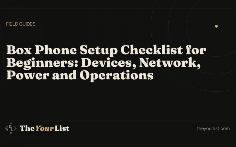 Box Phone Setup Checklist for Beginners: Devices, Network, Power and Operations