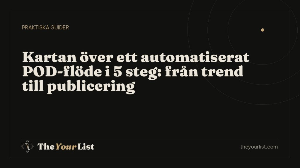 Kartan över ett automatiserat POD-flöde i 5 steg: från trend till publicering